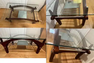 Coffee Table with Tempered Glass Top, View more