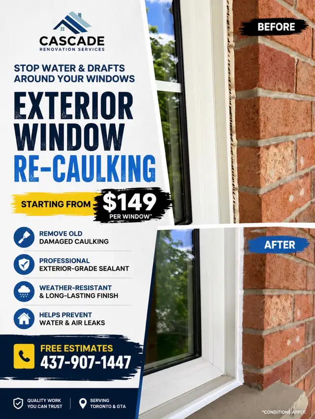 Cascade Renovation Exterior Window Re-Caulking