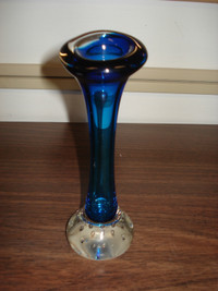 blue glass Jack in the pulpit vase