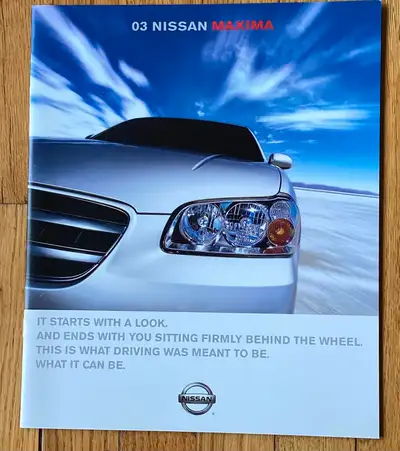 2003 NISSAN MAXIMA AUTO BROCHURE FOR SALE THIS BROCHURE HAS 26 PAGES SHOWING THIS LUXURY SPORT SEDAN...