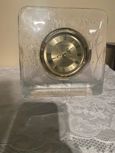 Crystal Sunform quartz clock by Sasaki Japan 9.5”x 9.5” , View more