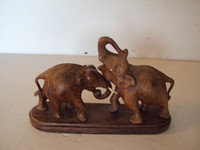 HAND CARVED WOOD ELEPHANT'S