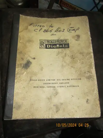 For sale I have a well used ROLLS ROYCE Diesel Book. Has oodles of information from a book seldom se...