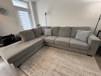Sectional sofa.Used-goodAshley grey sectional sofa , View more