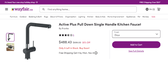 NEW Kitchen Faucet tap Franke FF3802 ( Missing Sprayer ) in Plumbing, Sinks, Toilets & Showers in Moncton - Image 3