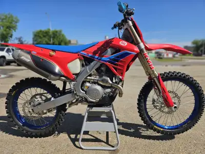 Brand New 2025 TM 450 motocross bike available. This bike comes with the red dream throwback plastic...