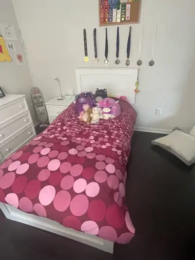 white Twin size bed and Mattress, View more