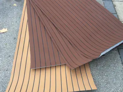 Self-Adhesive Faux Teak Marine Flooring Sheet, View more