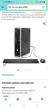 HP Elite 8300 ultra slim desktop I5 computer 