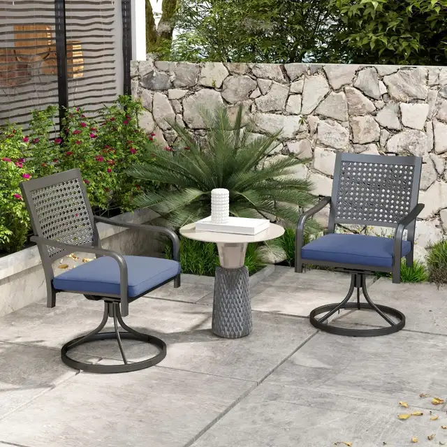 Patio Swivel Chairs with Cushion, Outdoor Swivel Rocker  in Patio & Garden Furniture in Markham / York Region - Image 7