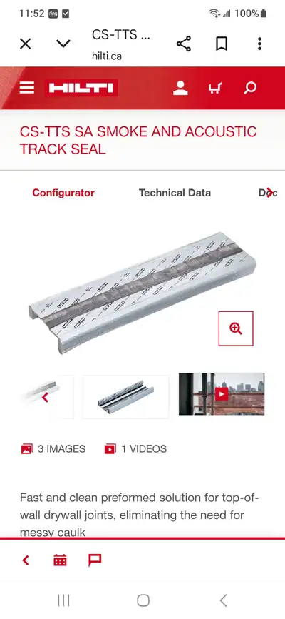 Hilti track acoustic seal, View more