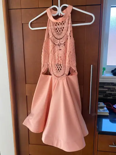M Peach Lace Halter Dress, View more