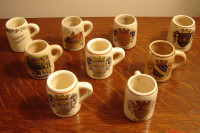 Set of Antique Stoneware Miniature Beer Mugs From Germany