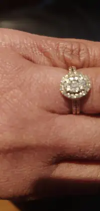 Gold diamond engagement ring Size 5.5-5.75 American Swiss 9k go