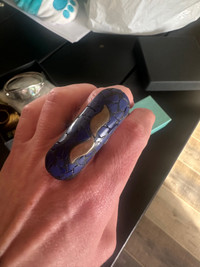 Lapis Lazuli Brass Ring