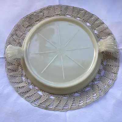 Vintage 40s FIRE KING Oven Glass Custard/Ivory Trivet, View more