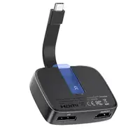 Portable 8K or Dual 4K 60Hz USB C to HDMI and DisplayPort Adapte