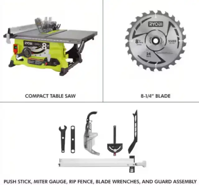 RYOBI 13 Amp 8-1/4 -inch Table Saw in Power Tools in Edmonton - Image 3