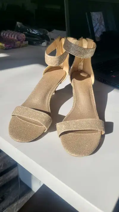 Dressy Gold Heels - Size 10, View more