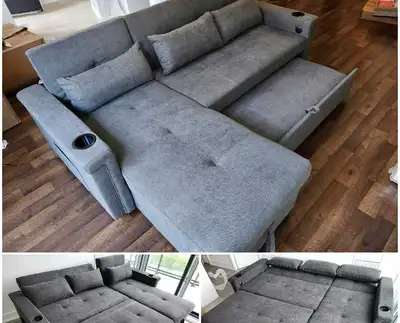 Grey Sectional sofa bed, View more