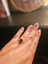 Black Diamond & Rose Gold Engagement Ring
