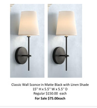 Wall Sconces with Linen Shade