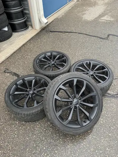 18 inch rims Original Audi rims Oem Audi rims Audi rims S line rims Audi wheels • plasti dipped blac...