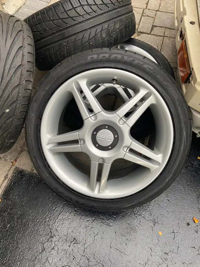 OZ rims and tires 17 x 8 retro 5x120 clean 235/40r17 in Tires & Rims in Markham / York Region - Image 3