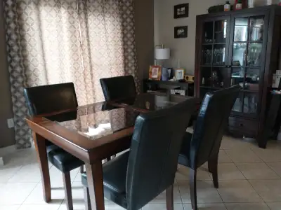 Table and four chairs, View more