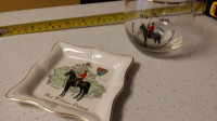 RCMP ashtray antique police Canada vintage glass Fort William