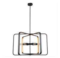 Lucia black and gold chandelier by empire lighting