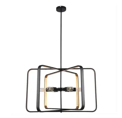 Lucia black and gold chandelier by empire lighting, View more