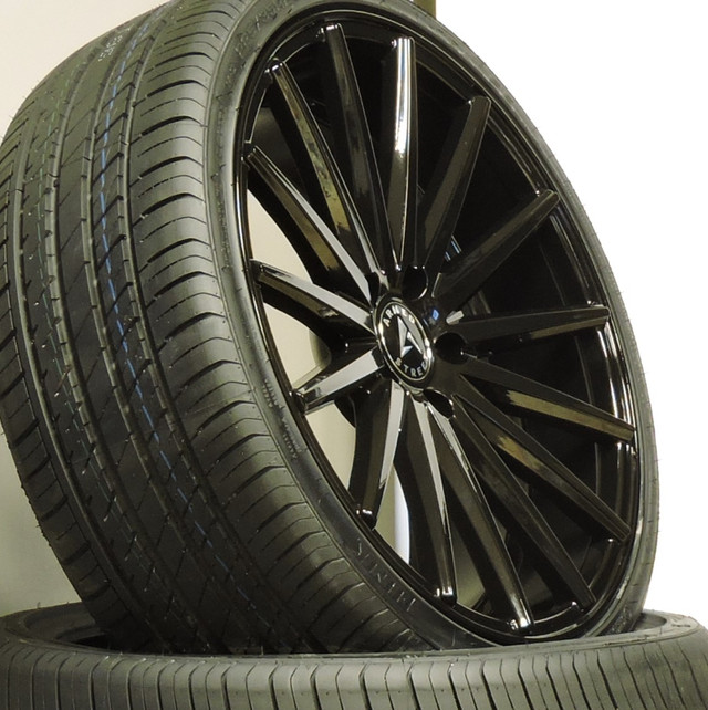 BRAND NEW! gloss BLACK 20 INCH CONCAVE rims W/NEW TIRES!! rival in Tires & Rims in Edmonton - Image 2