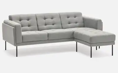 Charcoal grey Structube couch with ottoman  (great condition), View more