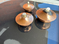 3 piece copper kerosene lantern set
