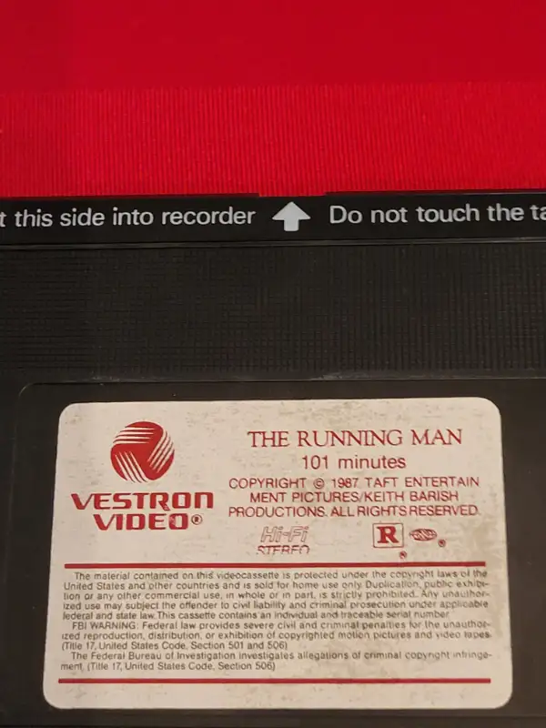 VINTAGE 1987 V.H.S. COPY OF THE RUNNING MAN!!! in Arts & Collectibles in City of Toronto - Image 4