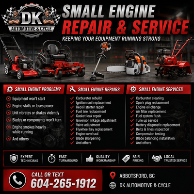 Small Engine Repair - Mobile Mechanic - Lawn Mower Repair, View more
