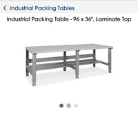 Uline Industrial Packing Table with laminate top. 