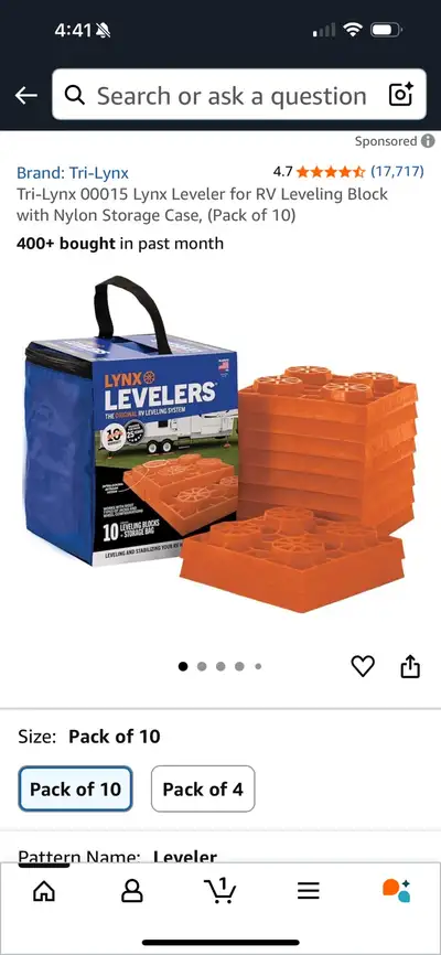 6 packs of 10 These Tri-Lynx 00015 Lynx Levelers are the perfect solution for levelling your RV, com...