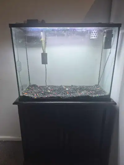 Everything is working great, 33 gallon tank doesn't leak Comes with 2 filters, 1 50 gallon rated oth...