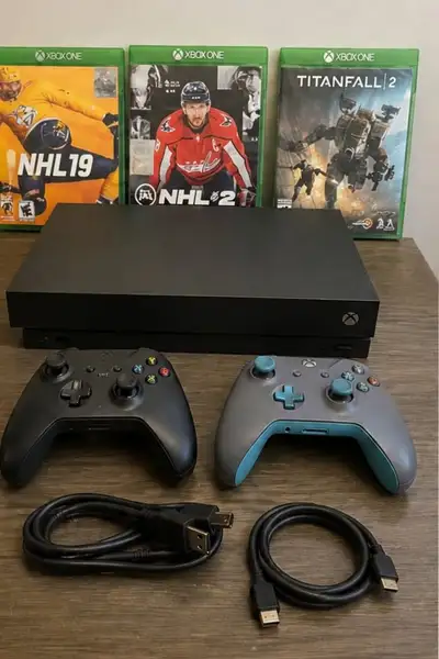 Xbox One X Bundle w/ 2 Controllers & 3 Games |  (Ready to Play), View more