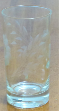 Vintage 4.75 in. Glass With Floral Etchings