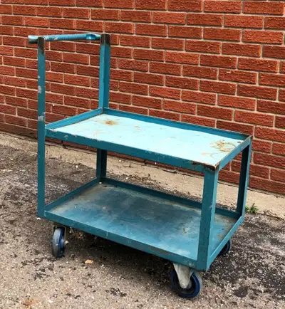 small metal cart with 2 shelves, View more