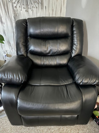 Leather like reclining couch and chair