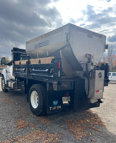 - Hydraulic brake - 13,200km - PTO equipped - 13’ steel dump box w/ fold down sides - 6 yard Fisher...