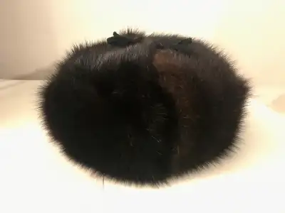 Black Muskrat Fur Hat