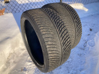 2 pneus d'hiver 255-35-19 Michelin pilot Alpin 5 avec 9/32