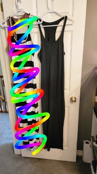 size 6 Lululemon Refresh Maxi Dress II Colour is Heathered Black