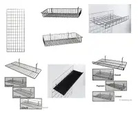 Grid wall unit with multiple shelves