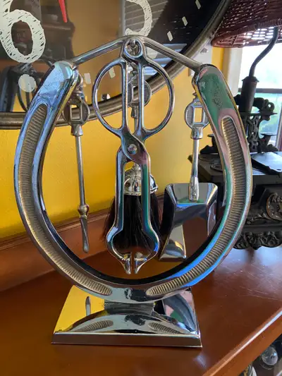 Vintage Fireplace Poker Set Lucky Horseshoe Poker 4pc Chrome Com, View more
